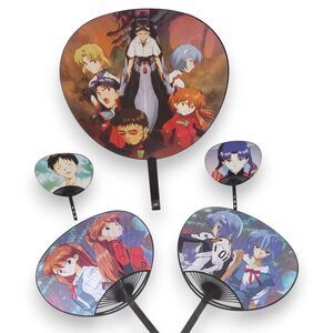 Rare Vintage Neon Genesis Evangelion Anime Hand Fan Set 5 Piece Original Package